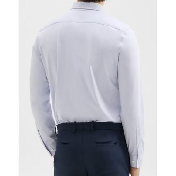 Theory Men's XXL Cotton Stretch Sylvain Shirt in Structure Knit Olympic color - Picture 2 of 8